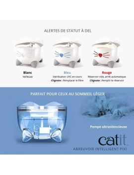 CAT IT Fontaine a eau connectée pour chat - 2L (Acier inox, stérilisation  UVC et application)